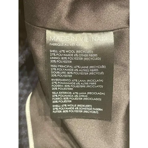 Club Monaco Slim Tailored Coat Houndstooth Navy Black Size‎ Small - Picture 10 of 11